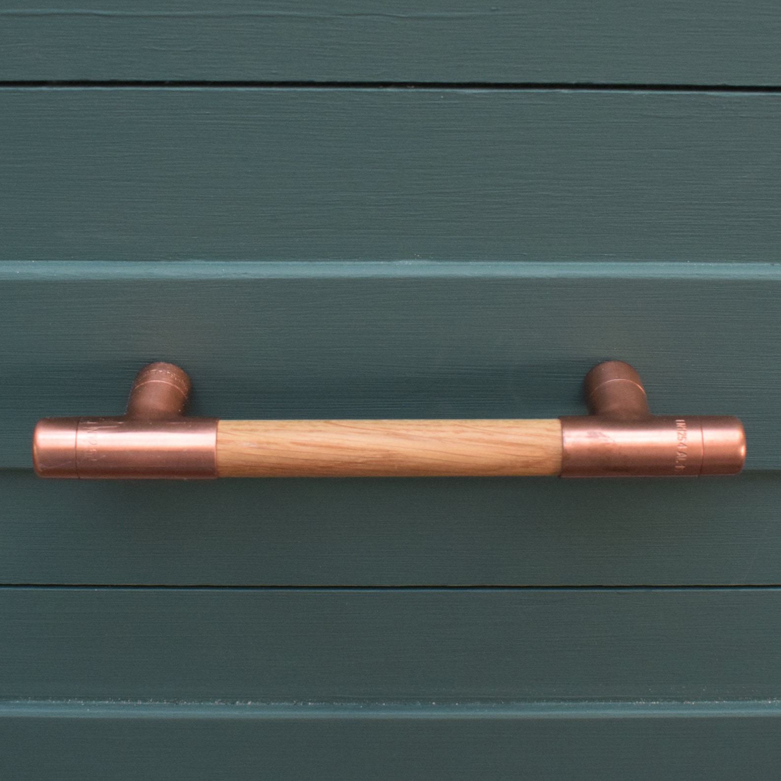 Copper and Wood T Pull Handle Oak Etsy Canada
