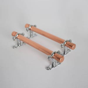 Copper and Chrome Pull Handle, Cabinet Hardware, Drawer Pull, Pulls, Kitchen Handles, Kitchen Cabinets