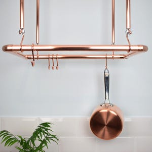 Copper Ceiling Pot and Pan Rack, Various Sizes Available-pan storage-pan racks-pot and pan rack-kitchen storage-kitchen pan hangers