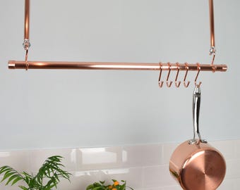 Copper Ceiling Pot and Pan Hanger, Rail