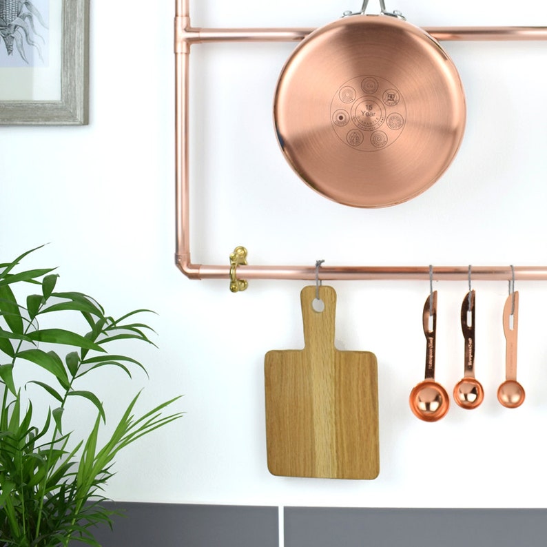 Bespoke Modern Copper Pot and Pan Rack Etsy