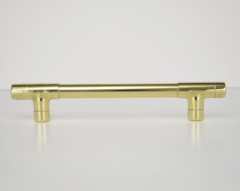 Brass T-Shaped Pull Handle - High Polish
