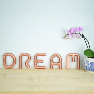 Letras de cobre DREAM, Letras de guardería, Letras de puerta, Letras de pared, Letras decorativas, Letras del alfabeto de cobre