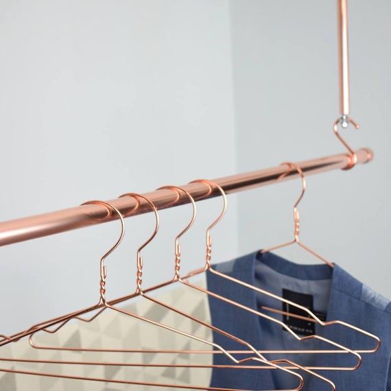 Hanging Copper Clothes Rail Clothes Rack Hanging Rail Copper Rails Wardrobe Storage Clothing Organiser Ceiling Rack Etsy