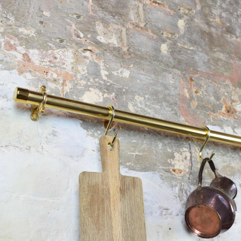 Pan Rails Wall Mounted Brass Pot and Pan Rail - Commercial - Diameter: 22mm (2 ...