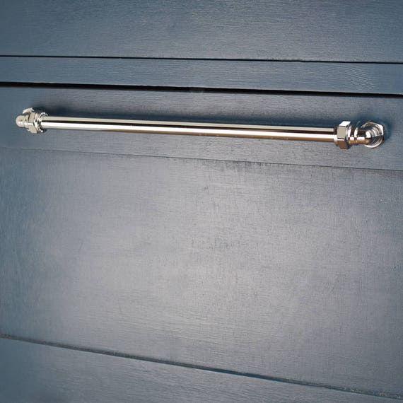 Industrial Chrome Pull. Drawer Pulls. Cabinet Hardware. Modern - Etsy UK