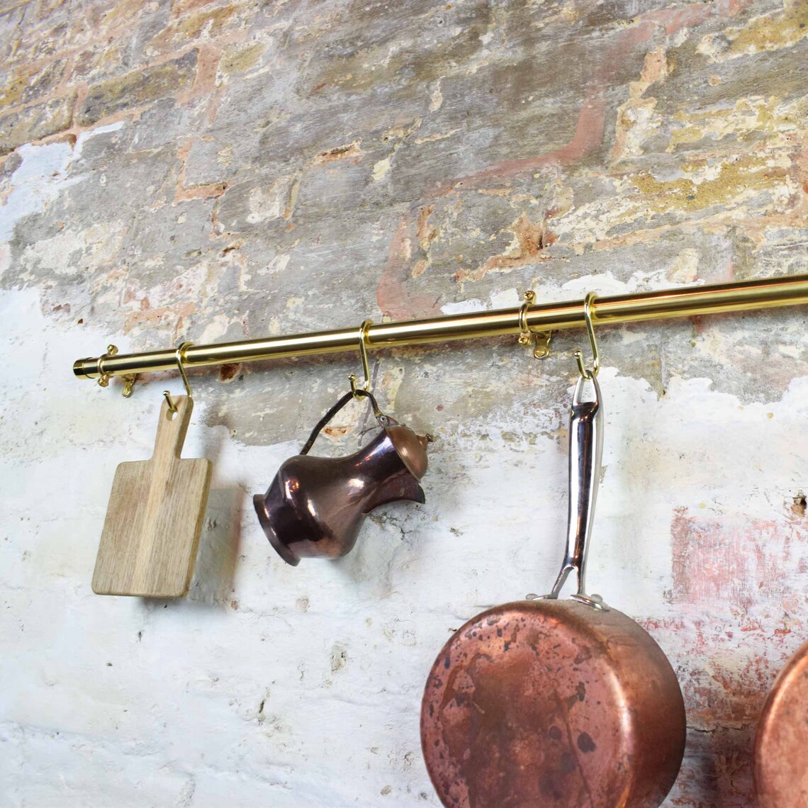 Pan Rails Wall Mounted Brass Pot and Pan Rail - Commercial - Diameter: 22mm (2 ...