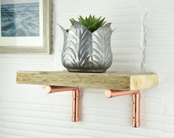 Mini Shelf With Copper Brackets