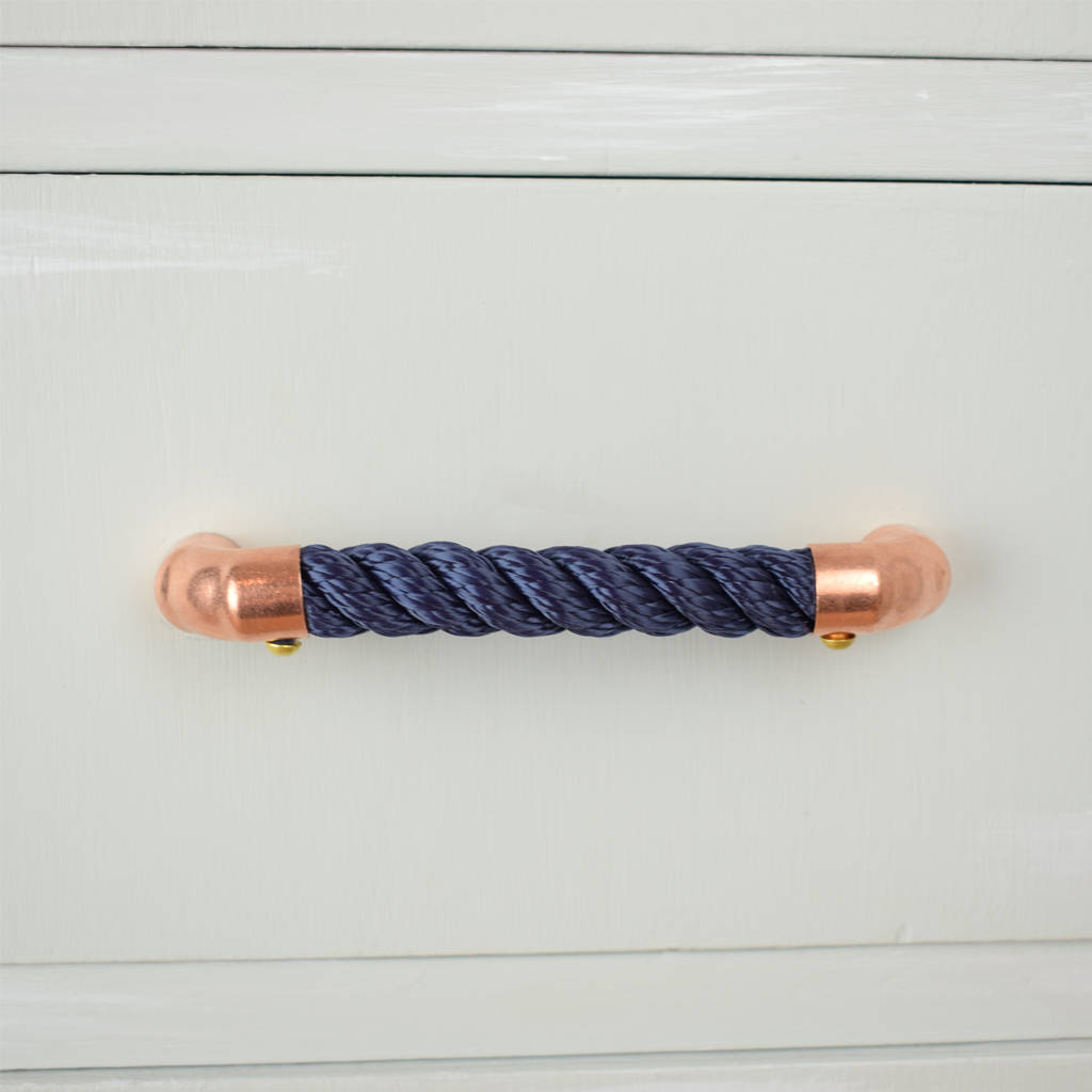 Red Rope Pull Handle Copper and Rope Pull Handle. Drawer Pull. Cabinet Hardware. Kitchen ...