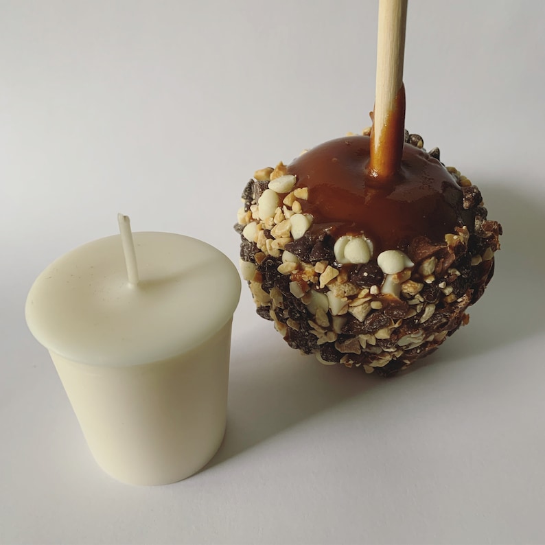 One Hand Poured Caramel Apple Votive Candle  Cozy Candle  image 1