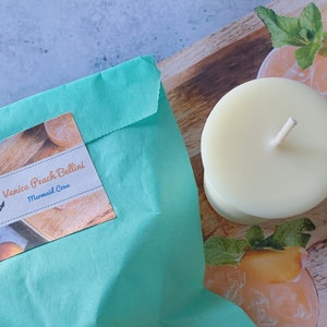 One Hand Poured Venice Peach Bellini Votive Candle | Richly Scented Candle | Soy Blend Candle | Handmade Candle | Candle Gift Idea | Peach