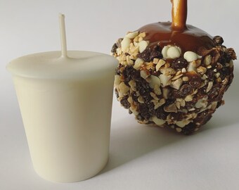 Hand Poured Caramel Apple 4 Pack Votive Candles | Halloween Candle | Cozy Candle | Fall Candle | Fall Candle | Handmade Candle