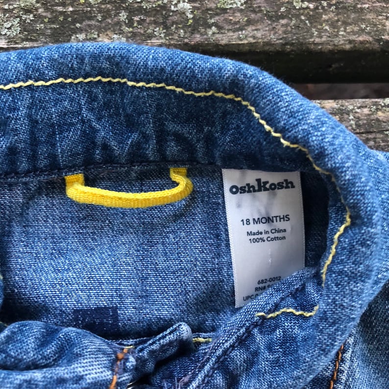 18 Months Jean Jacket Dip Dyed Long Sleeve Button up Distressed Demin Hipster Hippie Boho Toddler Kids Unisex Boys Upcycled