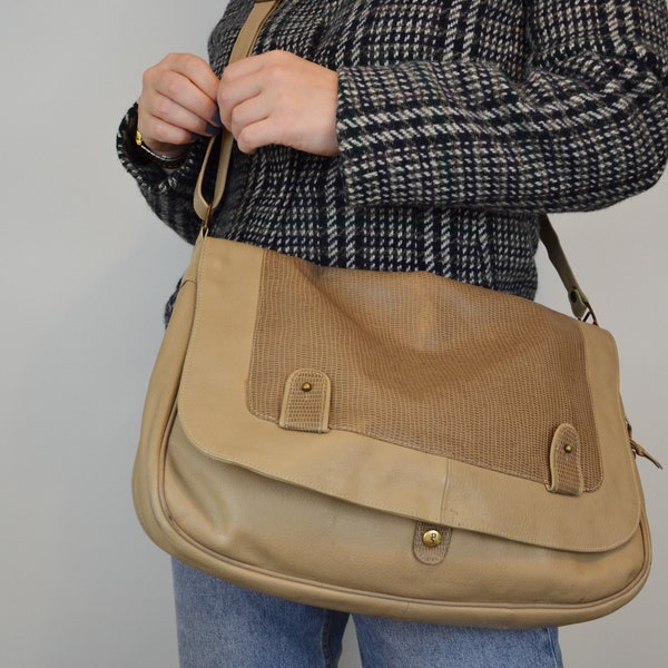 Bolso mensajero Pelletterie de cuero vintage Slouch