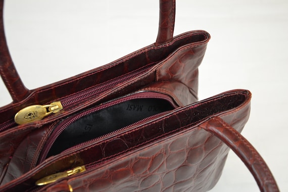 Ceinture En Cuir Vintage Paolo Masi Taille 75 - Bordeaux - Fabriquée En Italie - Occasion