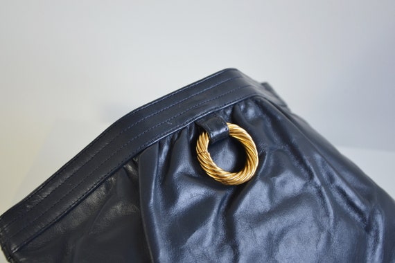 Vintage Belt Gold Chain and Blue Leather by Morris Moskowitz 80s Morris Moskowitz | Accessories | Vintage Morris Moskowitz  main image 3