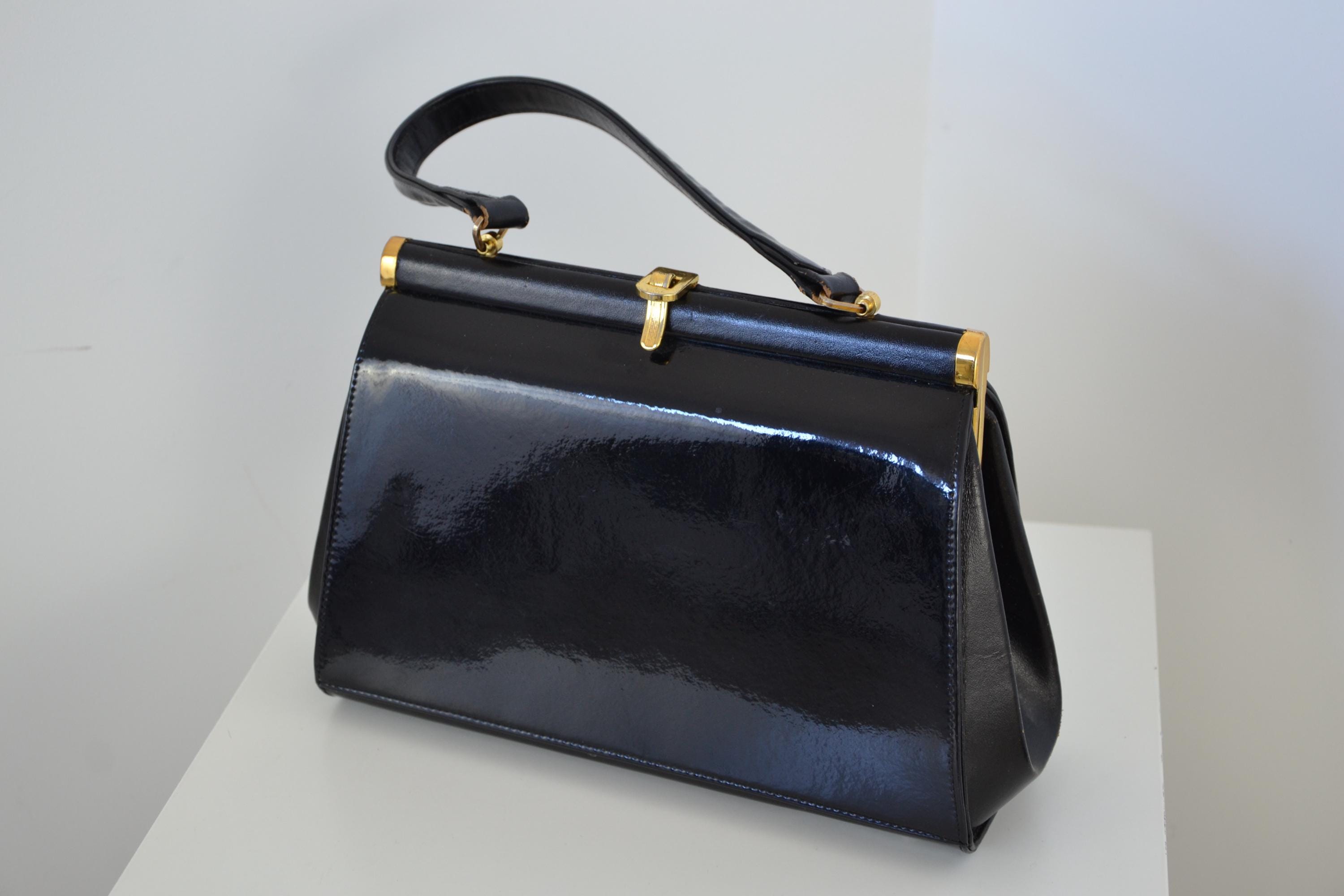 Navy Patent Bags - Etsy Canada display picture 2