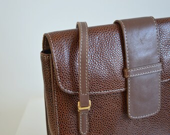 Borsa A Tracolla Vintage In Finta Pelle Marrone Chiaro - Elegante Stile Retro Per Donna