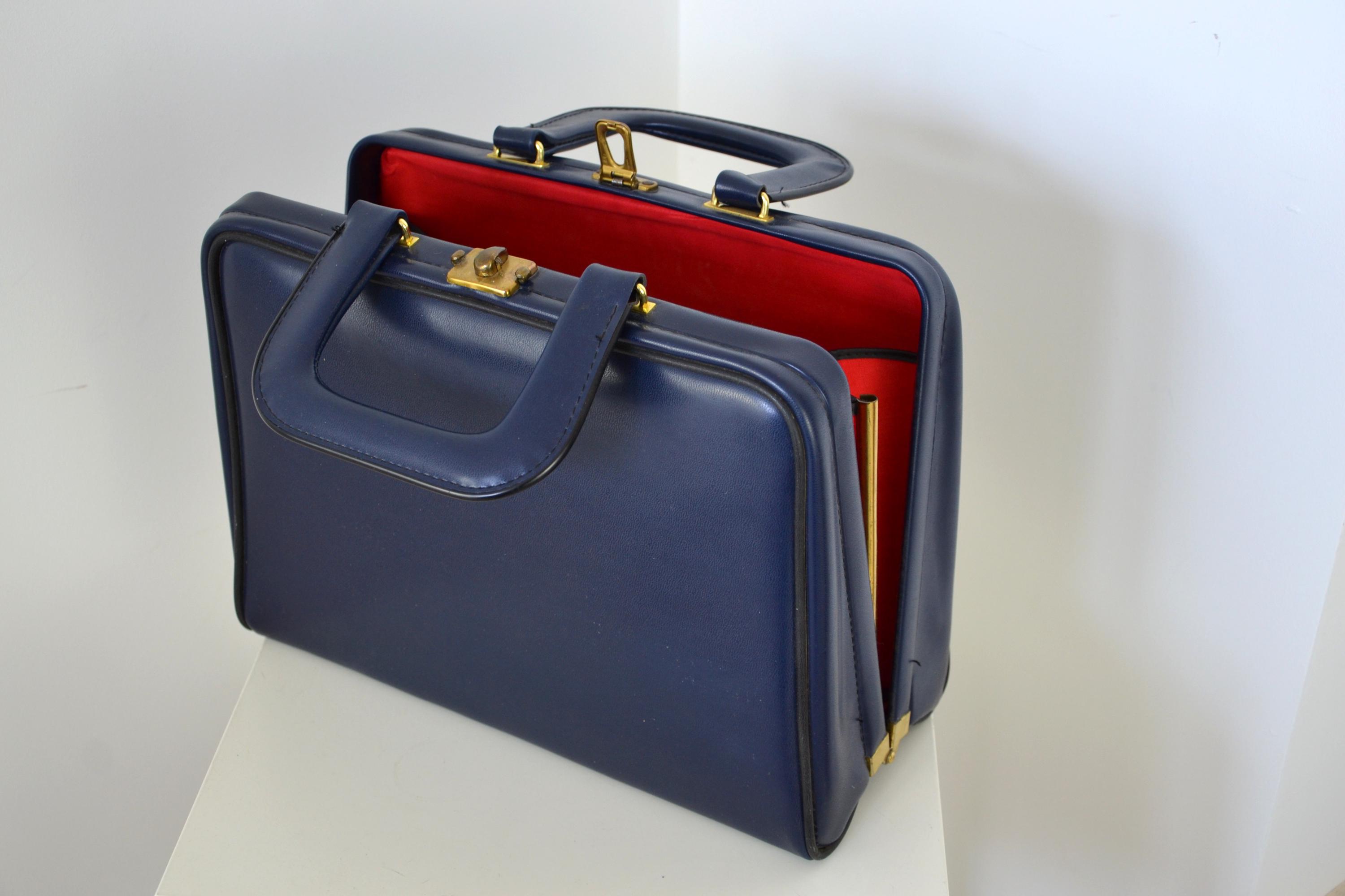 Sac De Voyage Vintage Médecin Salisbury - Bleu Marine, Toile/cachemire, 40L, Extensible