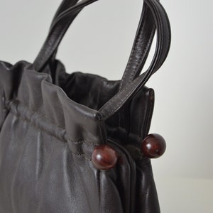 Vintage English Harmony Top Handle Bag Brown Kiss Clap Made in England