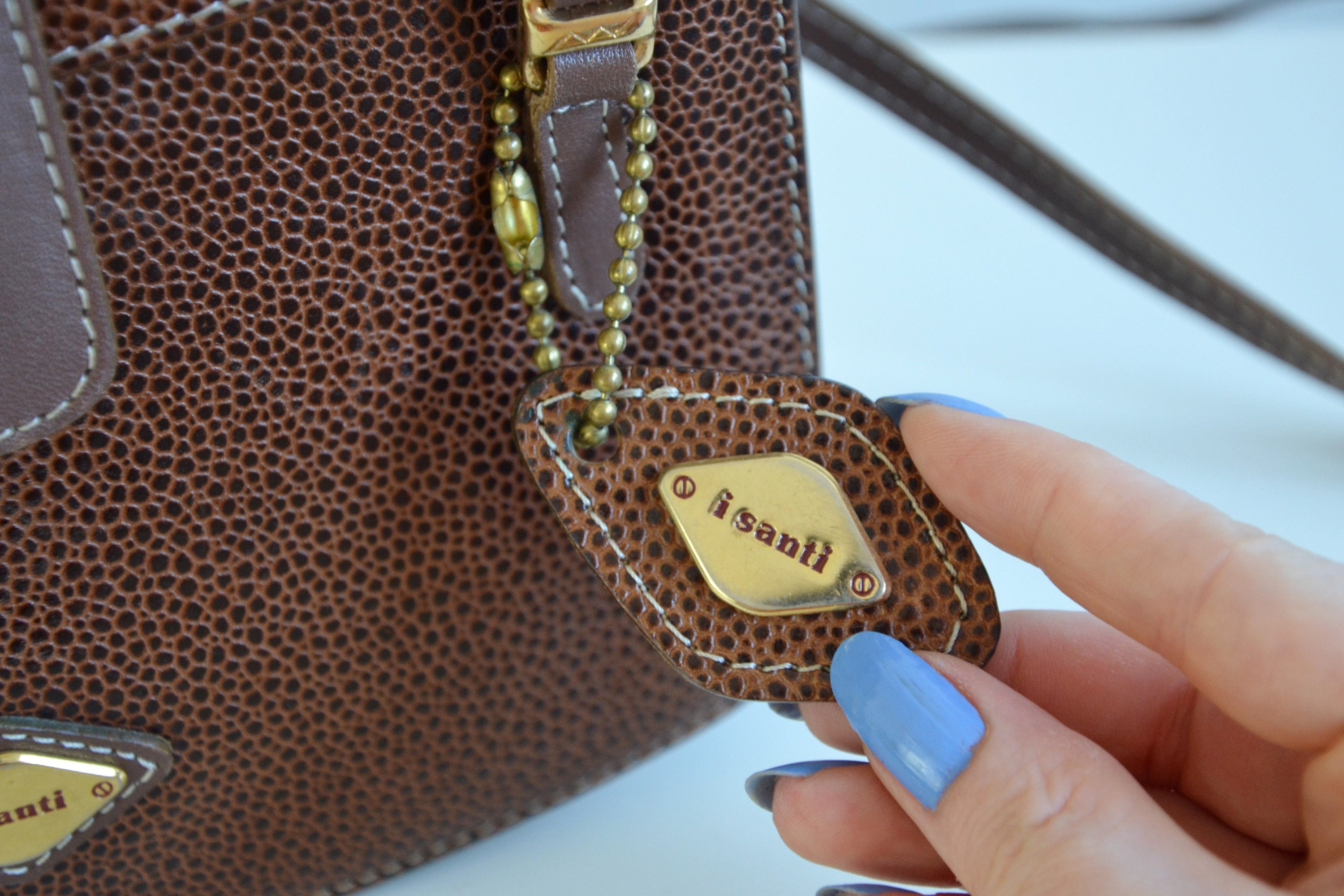 Sac à Vêtements Vintage I Santi – Cuir Marron – Fabriqué En Italie