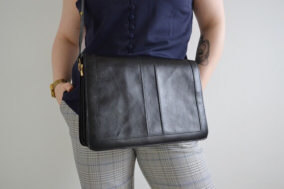 Buy Vintage Leather Messenger Bag Black Aristocrat Online in India Etsy