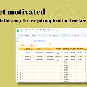 Easy to Use Job Search Application Tracker - Digital Google Sheets only