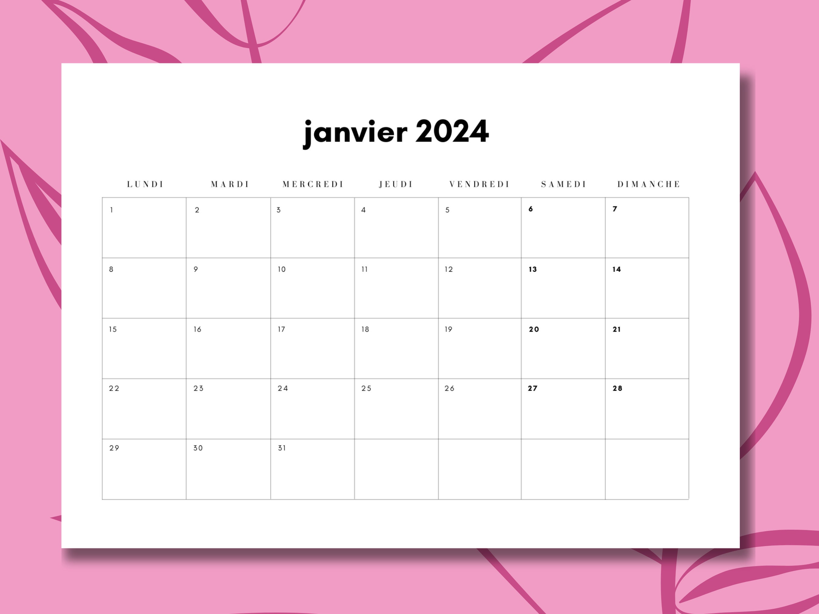 Calendrier 2024 mois pour voir le calendrier de planificateur