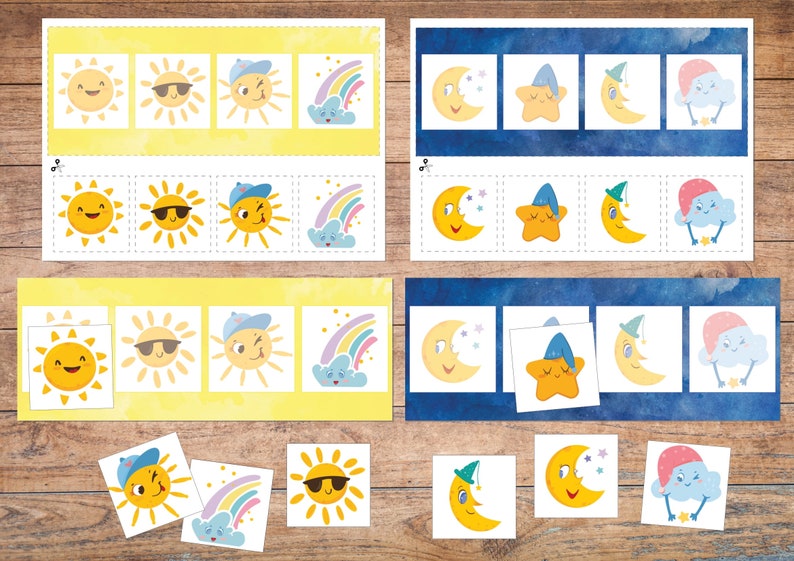 Day and Night Preschool Toddler Activities, Busy Binder,homeschool Activities, Toddler Printable