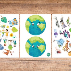 Save Planet, Preschool Game,Earth day,Environment Game,Preschool Printable, Homeschool, Toddler Printable, Toddler Activity, Earth Day zdjęcie 2