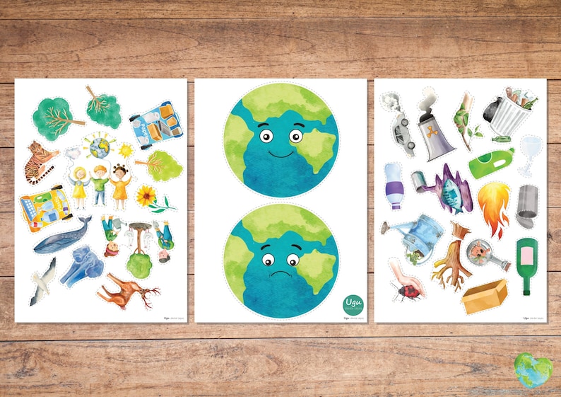 Save Planet, Preschool Game,Earth day,Environment Game,Preschool Printable, Homeschool, Toddler Printable, Toddler Activity, Earth Day zdjęcie 2