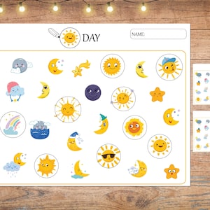 Day and Night Preschool Toddler Activities, Busy Binder,homeschool ...