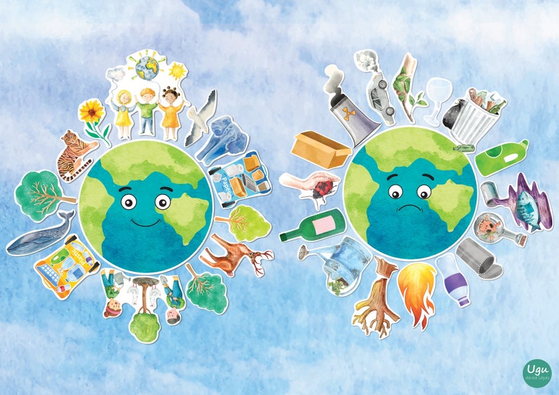 Save Planet, Preschool Game,Earth day,Environment Game,Preschool Printable, Homeschool, Toddler Printable, Toddler Activity, Earth Day zdjęcie 1
