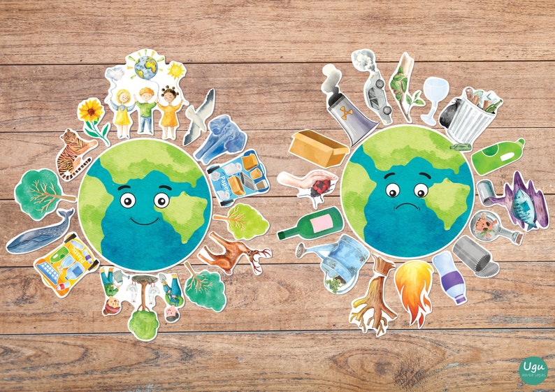 Save Planet, Preschool Game,Earth day,Environment Game,Preschool Printable, Homeschool, Toddler Printable, Toddler Activity, Earth Day zdjęcie 3