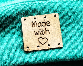 Personalized Leather Tags for Handmade Items, Custom Leather Labels Crochet Tags for Knitted Items Handmade Leather Hat Tags for Crochet