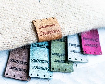 Custom Engraved Faux Suede Labels | Sew On Clothing Labels | Clothing Tags Sewing Labels Garment Tags Quilt Labels Logo Tags for Clothing