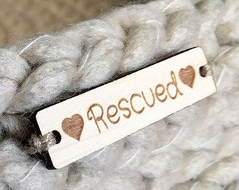 Wooden Tags Custom Tags 2"x0.5" Personalized Tags Engraved tags Knitting Buttons Craft Buttons Business Tags Engraved Tags Logo Rescued Tags
