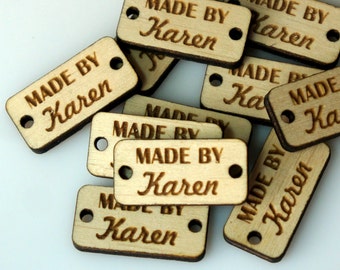 Custom Wood Tags Personalized Buttons Small Wooden Tags Engraved Knitting Buttons Craft Buttons Business Tags Laser Cut Logo Engraved