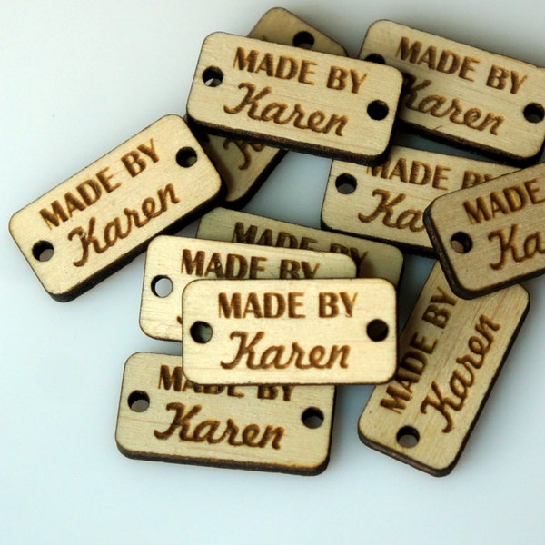 Custom Wood Tags Personalized Buttons Small Wooden Tags Engraved Knitting Buttons Craft Buttons Business Tags Laser Cut Logo Engraved