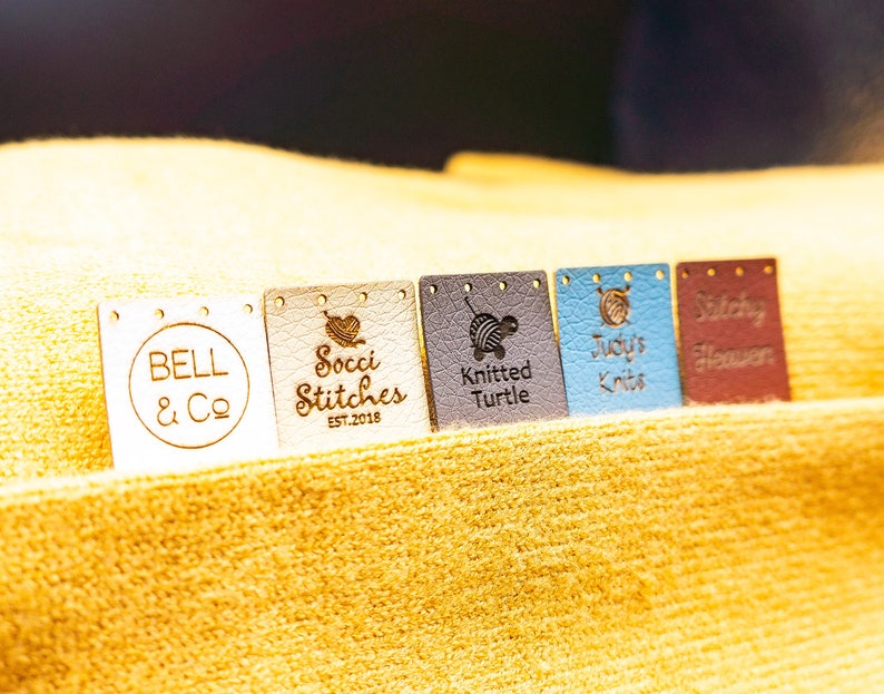 Leather Tags for Handmade Items Fabric Labels for Handmade Etsy