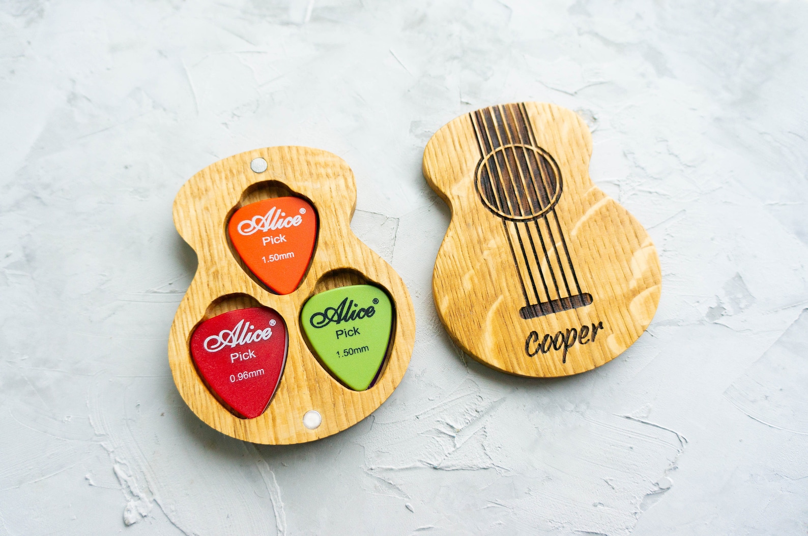 Personalized Picks in Guitar Pick Box Wood Plectrum Box Custom Etsy