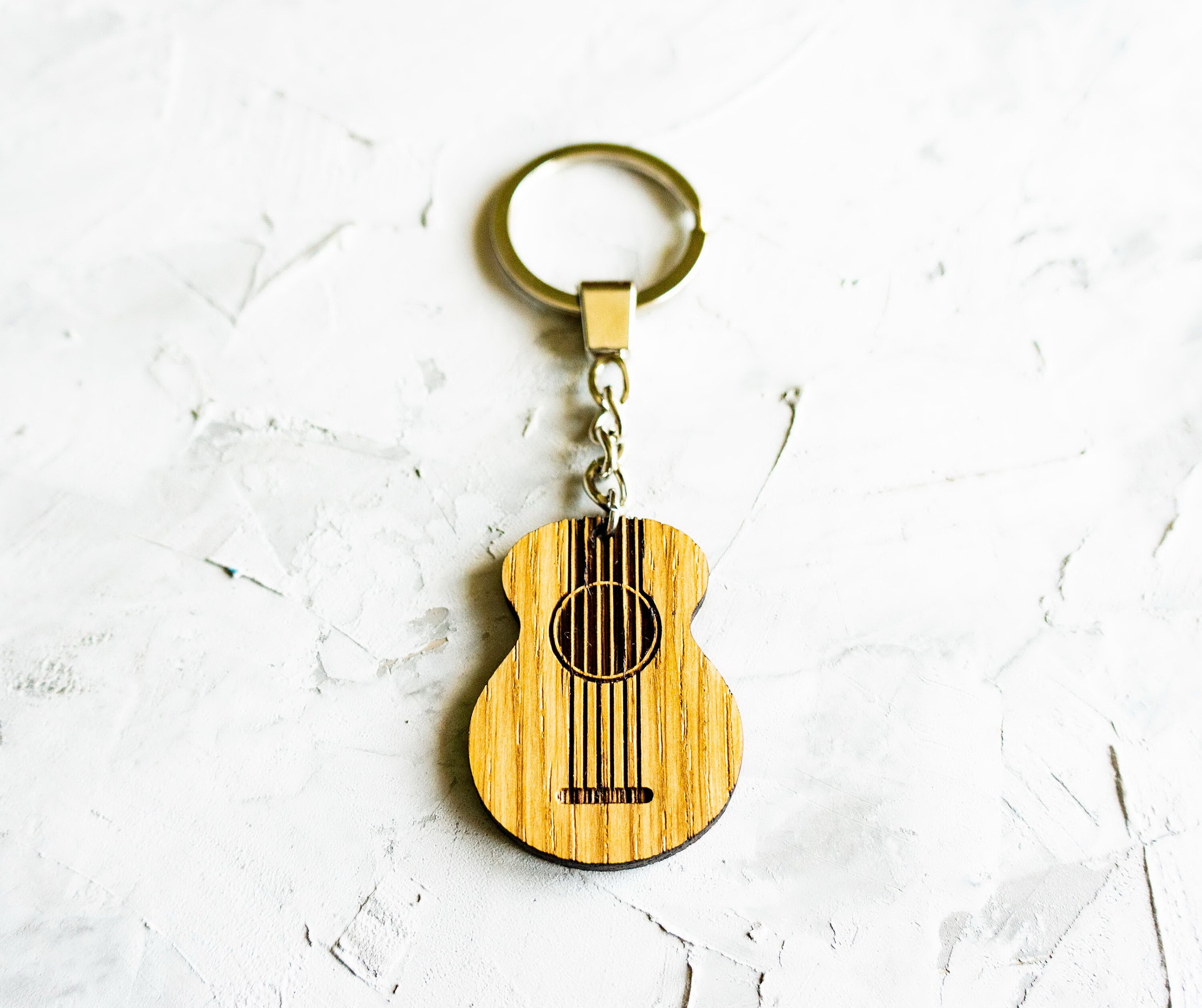 Custom Guitar Keychain Guitar Wooden Keyfob Key Ring Music Etsy