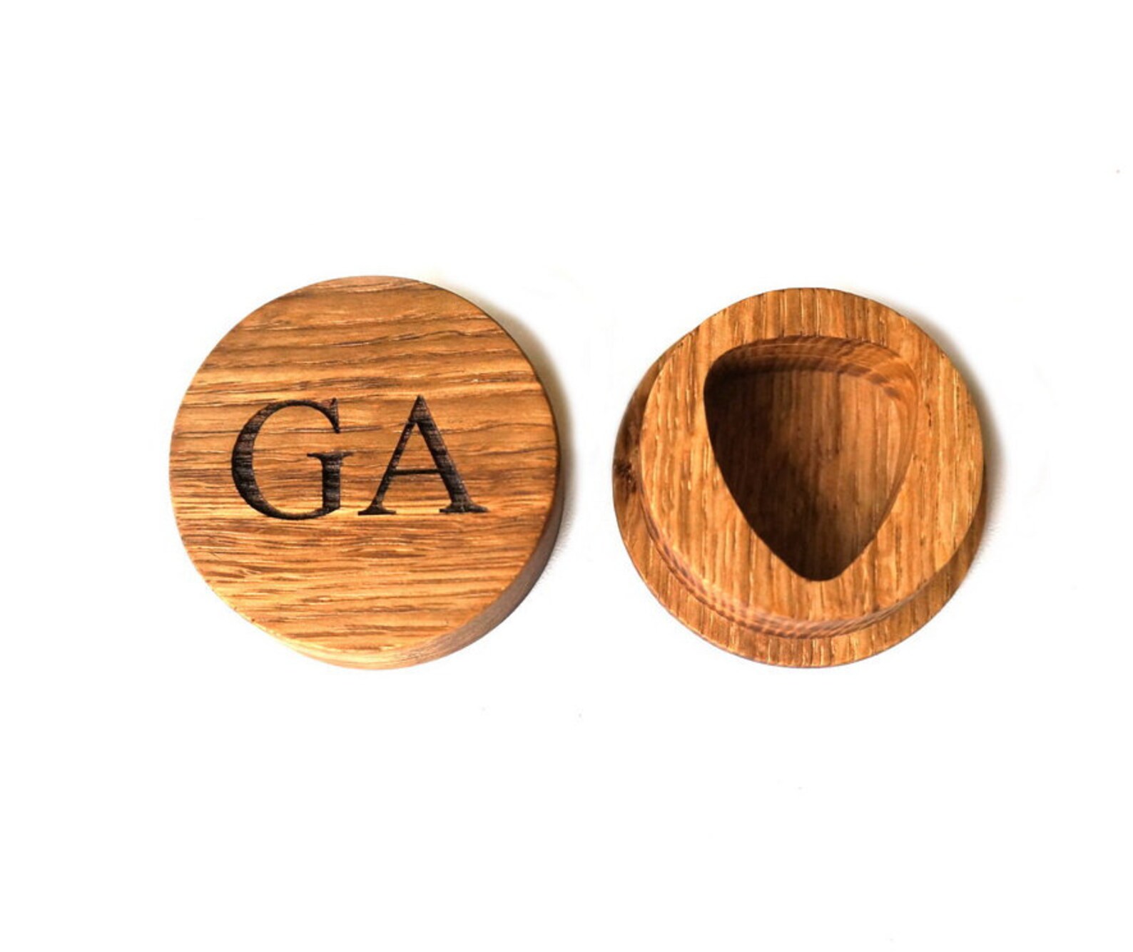 Wooden Guitar Pick Box Oak Wood Plectrum Box Gift for Musician Etsy