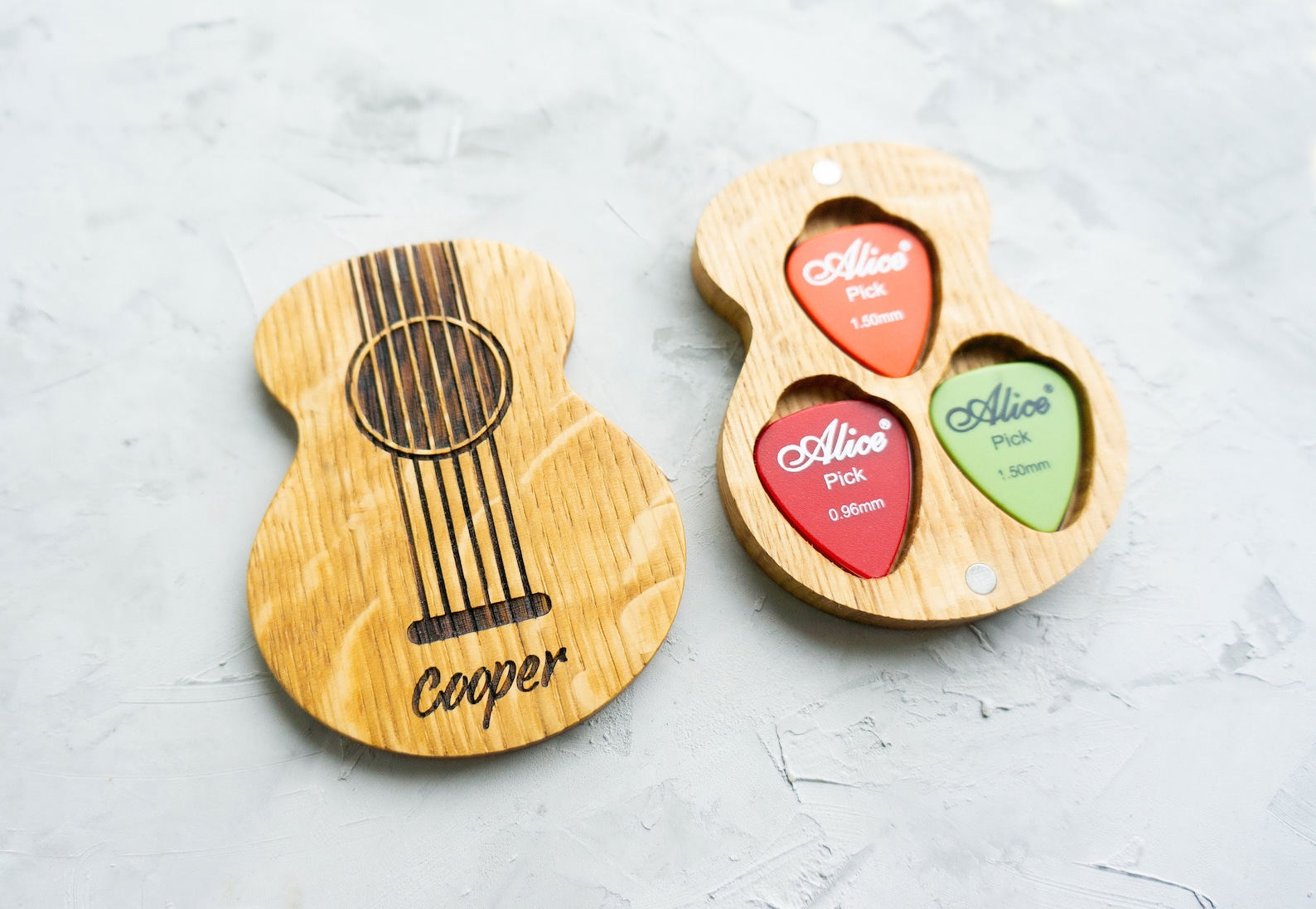 Personalized Picks in Guitar Pick Box Wood Plectrum Box Custom Etsy