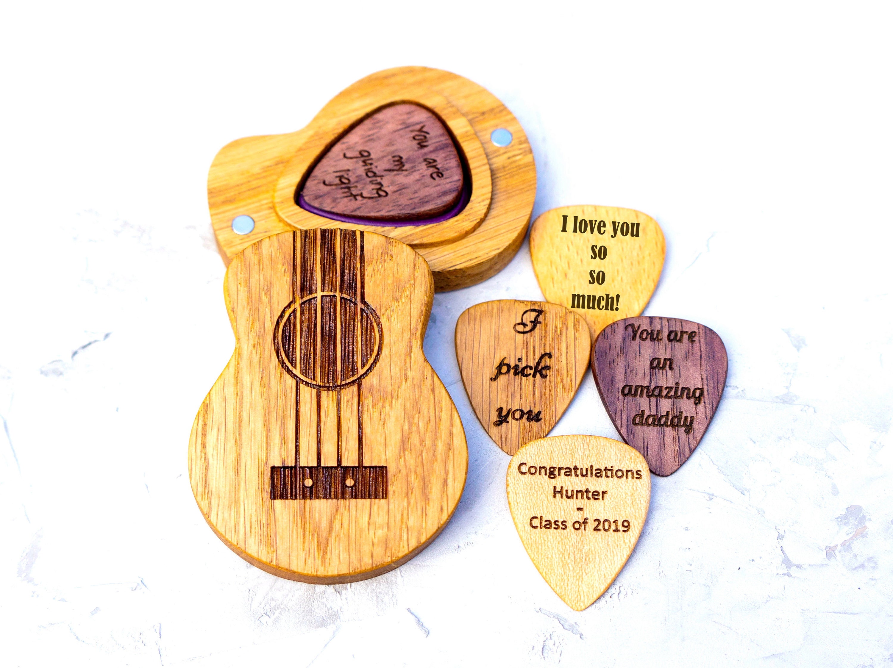 Personalized Ukulele Guitar Pick Box with Engraved Pick Etsy