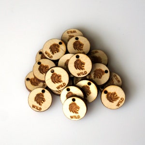 Circle Tags Custom Tags Wood Tags Personalized Small Tags Small Wooden Tags Engraved Knitting Buttons Craft Buttons Business Tags Laser Cut