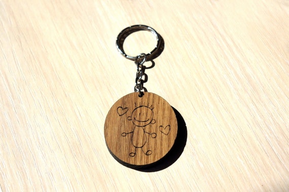 Dziecko Sztuki Spersonalizowane Szkic Keychain Dzieci Rysunek Wygrawerowanym Dziecko Sztuki Pisma Odręcznego Prezent Dla Dziadków Dzień Matki Ojców