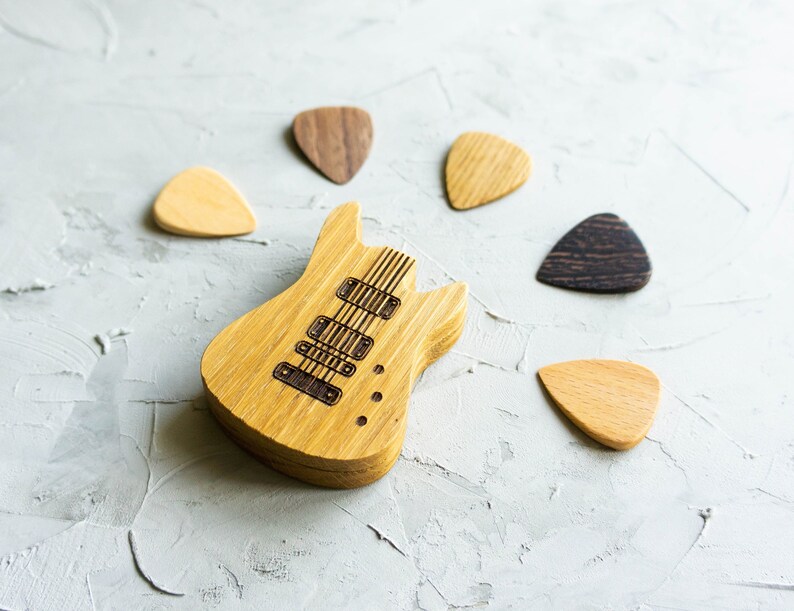 Electric Guitar Pick Box Custom Guitar Pick Case Engraved Etsy