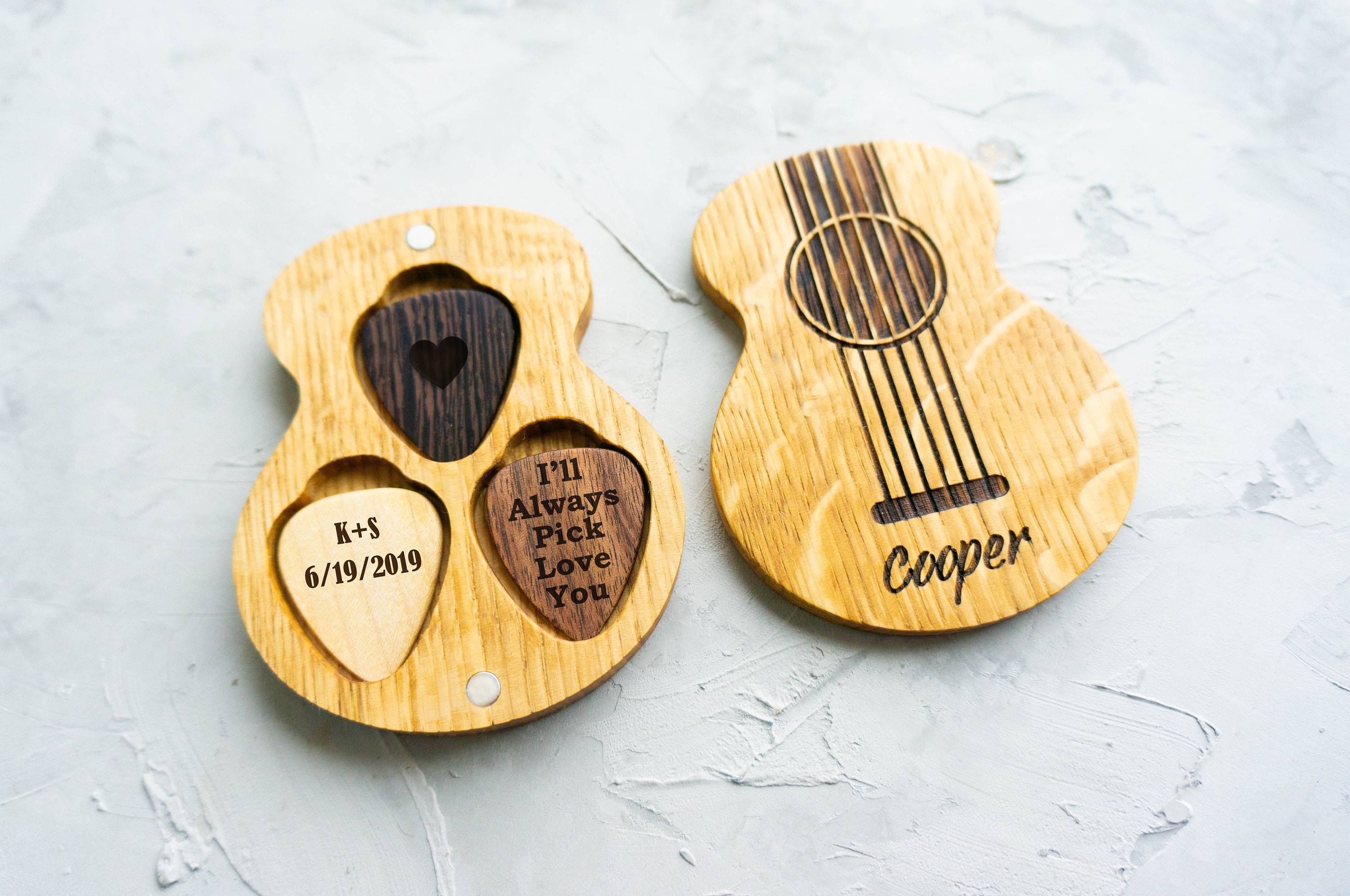 Personalized Guitar Pick Holder Custom Engraved Guitar Pick Etsy