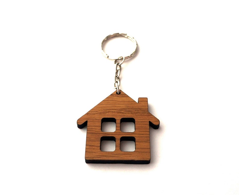 Wooden Cute Home Shaped Keychain Personalized House Keychain Etsy